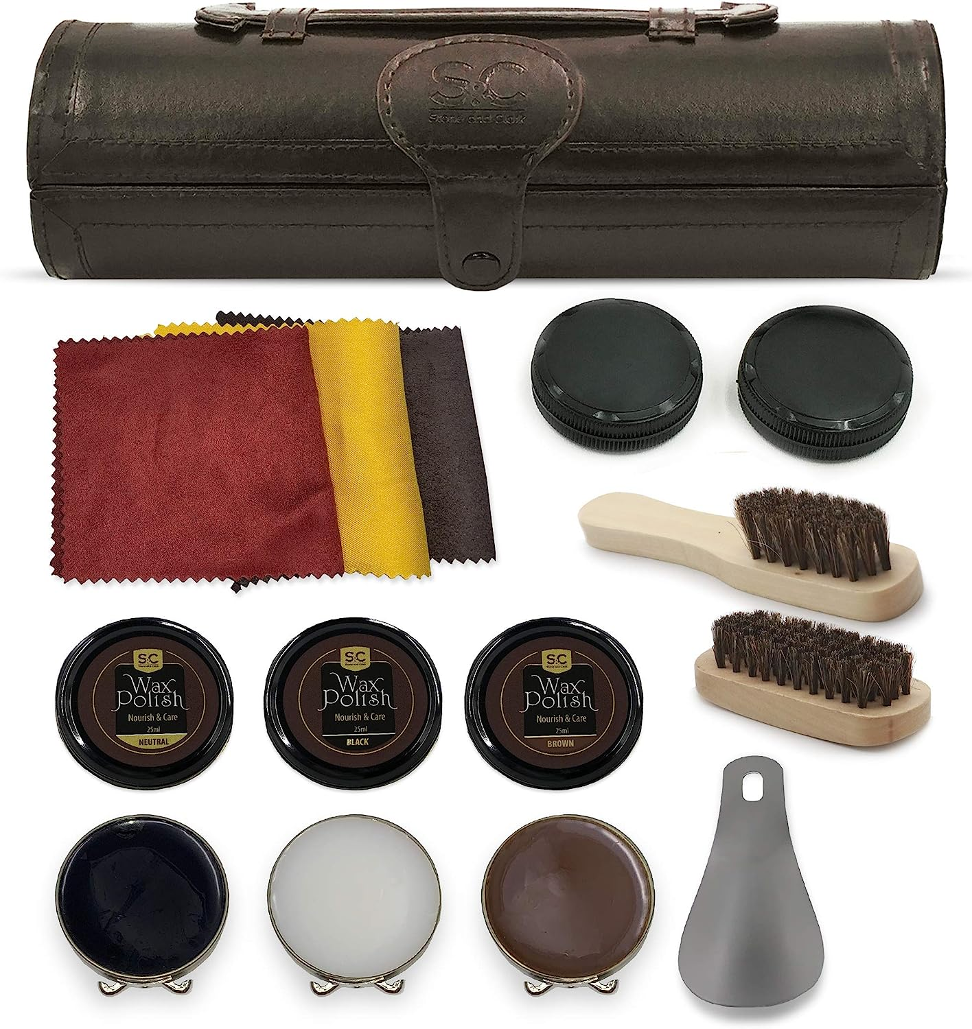 12PC Leather Shoe Shine & Care Kit for Men