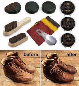 12PC Leather Shoe Shine & Care Kit for Men